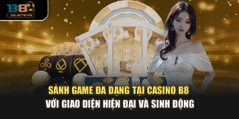 Sảnh game đa dạng tại casino B8 với giao diện hiện đại và sinh động